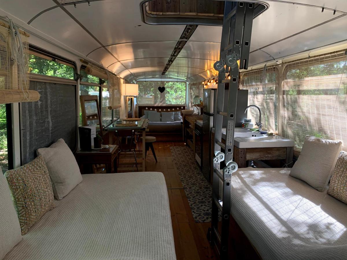 Magic Roof Top Bus With Big Bath In The Tree Forest! Mimizan-Plage Eksteriør billede